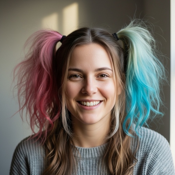 Coletas Harley Quinn hairstyle preview