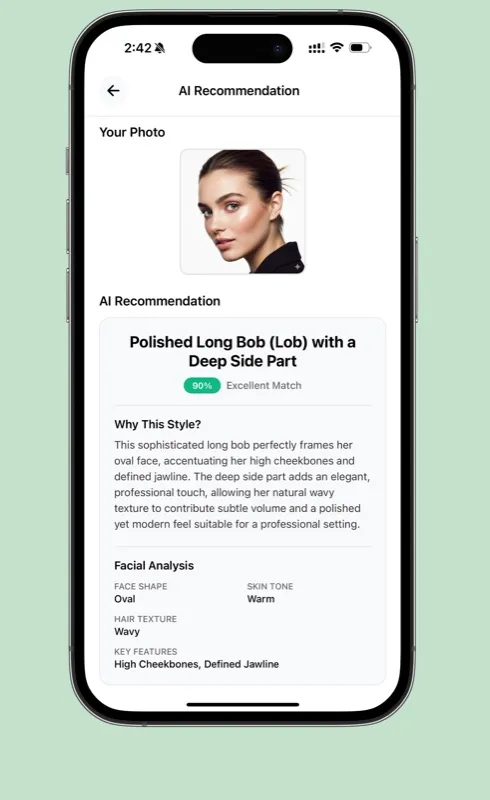 Step 1 — uploading a portrait into the AI Match flow