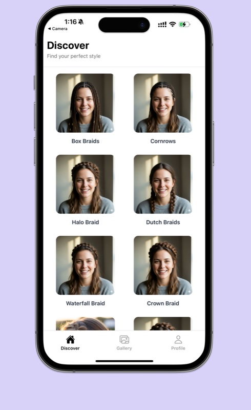 Step 2 — browsing the Discover grid of styles